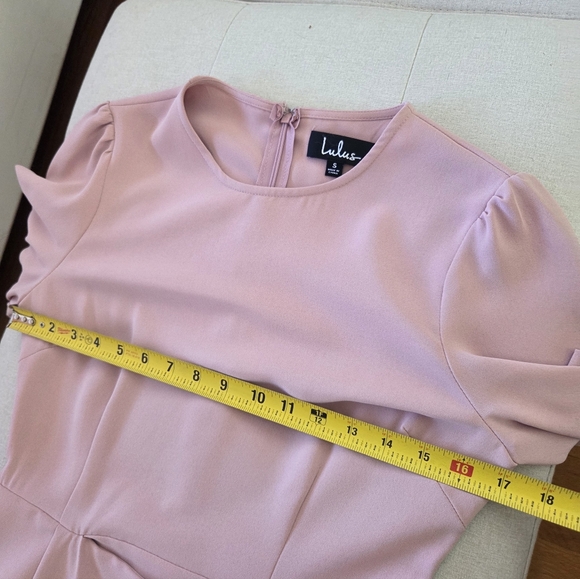Lulus Rose Pink Long Sleeve Mini Wrap Dress Romantic Feminine Spring Size Small - Picture 12 of 16